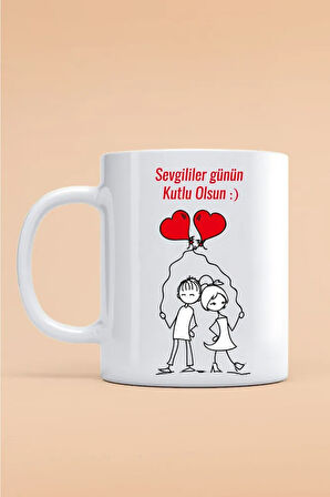 Hediyemi Sevgililer Gününe Özel Kupa Bardak Hediyelik Bardak - Baskılı Kupa Bardak