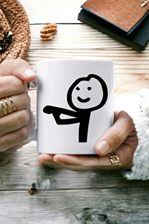 Hediyemi El Hareketi Tasarımlı Çiçekli Baskılı Tasarımlı Kahve Çay Kupa Bardak