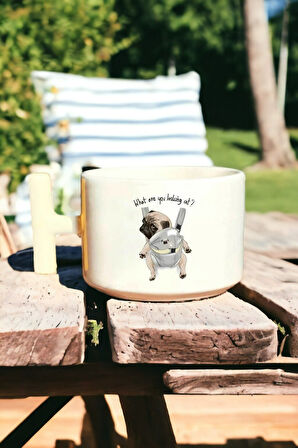 Hediyemi Pug Baby What Are You Baskılı Beyaz T Kulp Kupa Bardak