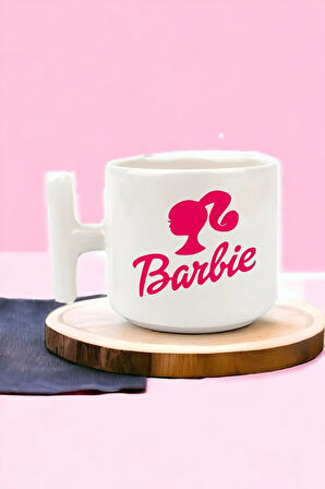Hediyemi Barbie Baskılı Beyaz T Kupa Bardak, T Kulp Bardak