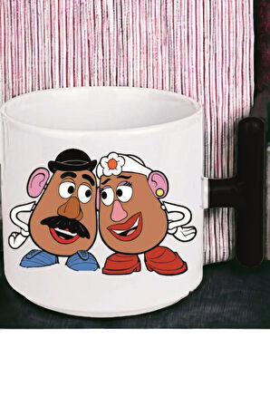 Hediyemi Oyuncak Hikayesi patates kafalar Emoji ve Kalp Kulplu Özel Süblimasyon Baskılı Porselen Kupa Bardak