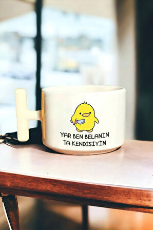 Hediyemi Katil Civciv Yar Ben Belanın Ta Kendisiyim Baskılı Beyaz T Kulp Kupa Bardak