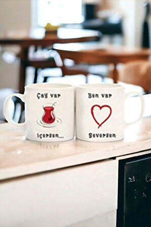 Hediyemi Sevgili Kupaları Çay Var Içersen Ben Var Seversen Kupa Bardak