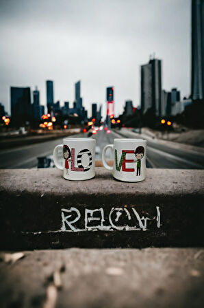 Hediyemi 2'li Love Baskılı Sevgili Kupası