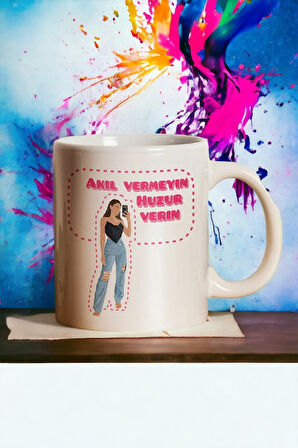 Hediyemi "akıl Vermeyin Huzur Verin" Baskılı Kupa Bardak - Sevgililer Günü Hediye