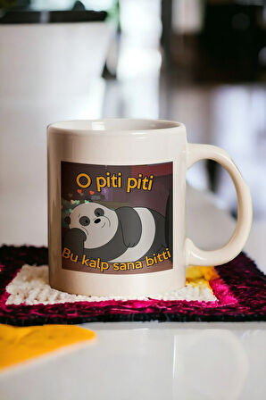 Hediyemi "o Piti Piti Bu Kalp Sana Bitti" Baskılı Kupa Bardak - Sevgililer Günü Hediye