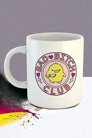 Hediyemi Bad Bitch Club Baskılı Kahve Kupası