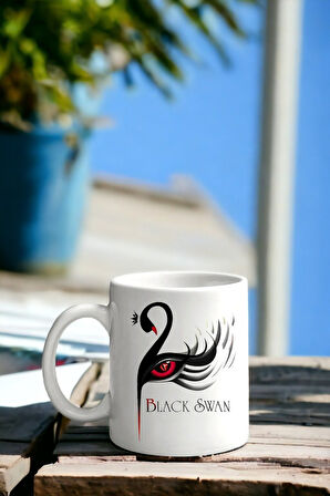 Hediyemi Black Swan Siyah Kuğu Balerin Film Tasarım Çift Taraf Baskılı Porselen Kupa Bardak