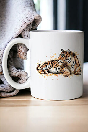 Hediyemi Kaplan Baskılı Kupa Bardak