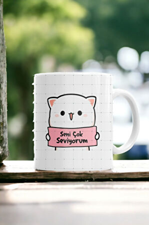 Hediyemi Seni Seviyorum Sevimli Tasarım Baskılı Kupa Bardak