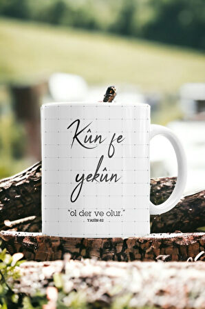Hediyemi Kün Fe Yekün Baskılı Kupa Bardak