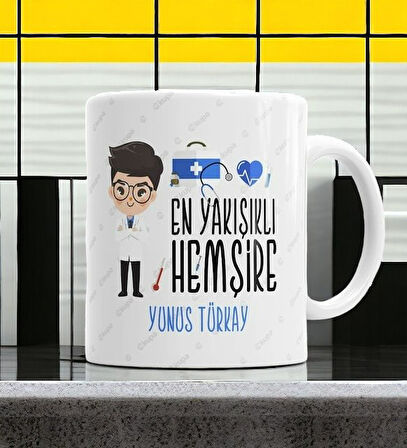 Hediyemi En Yakışıklı Hemşire Kupa Bardak