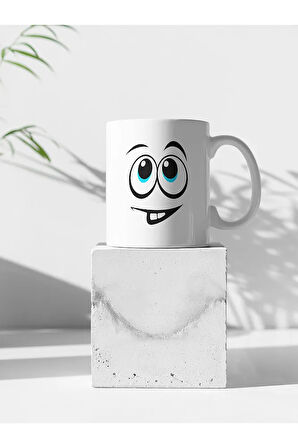 Yüz Ifadeleri Baskılı Kupa Bardak, Emojili Kupa (300ML)