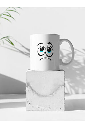 Yüz Ifadeleri Baskılı Kupa Bardak, Emojili Kupa (300ML)