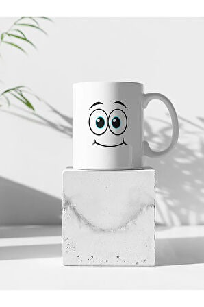Yüz Ifadeleri Baskılı Kupa Bardak, Emojili Kupa (300ML)