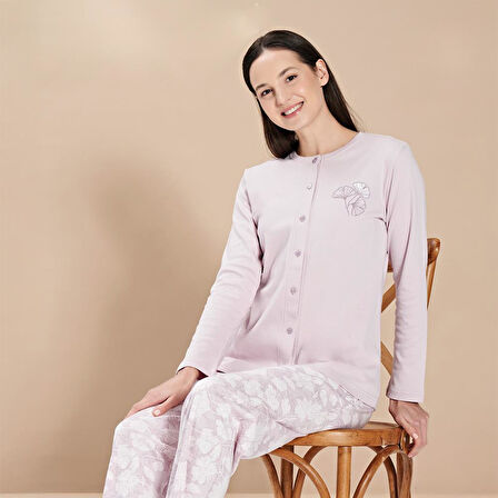 Over Sleep 1617 Kadın Büyük Beden Kışlık  Pijama Takım
