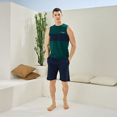 Kly 2013 Erkek O-Yaka Şortlu Kolsuz Yazlık Pijama Takım