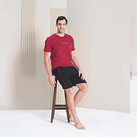 Over Sleep 1792 Erkek Yazlık Şortlu Kısa Kol Pijama Takım