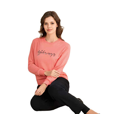Rozalinda 3905 Kadın Kışlık O-Yaka Pijama Takım