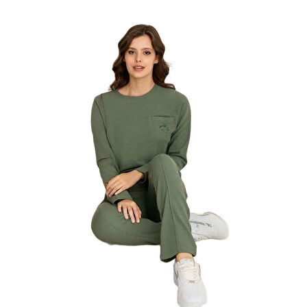 Rozalinda 3927 Kadın Kışlık O-Yaka Cepli Eşofman Takım