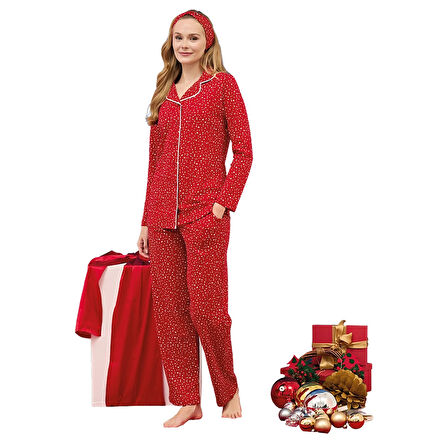 Over Sleep 3255 Kadın Önü Düğmeli Yı Pijama Takımı