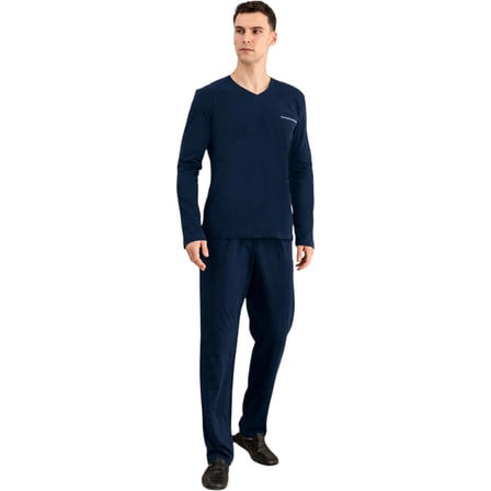 Elitepoint 1251 Erkek V-Yaka Kışlık Pijama Takım