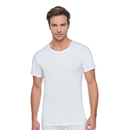 Tutku 103 Penye Erkek Bisiklet Yaka Fanila Beyaz L 6lı Paket