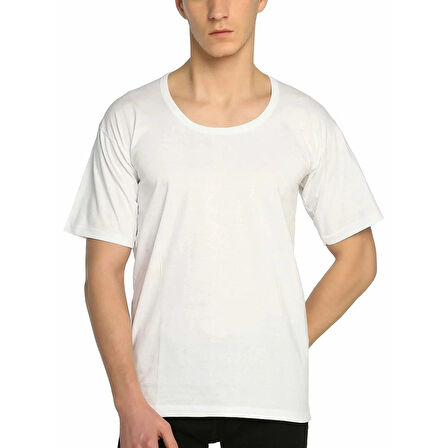 Tutku 103 Penye Erkek Bisiklet Yaka Fanila Beyaz L 6lı Paket