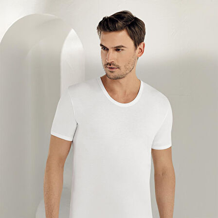 Şahinler E001 6'lı Paket Erkek %100 Pamuk Beyaz Bisiklet Fanila XXXL