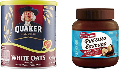 Quaker Yulaf Ezmesi 500 Gr + Afoi Çikolatalı Fıstık Ezmesi 350 Gr ( Süper Paket )