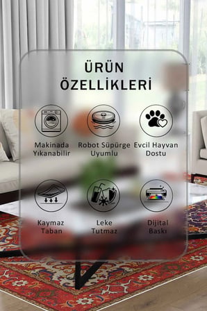 Yıkanabilir Kaymaz Taban Dijital Baskılı Halı ve Yolluk – Leke Tutmaz Salon & Mutfak Halısı