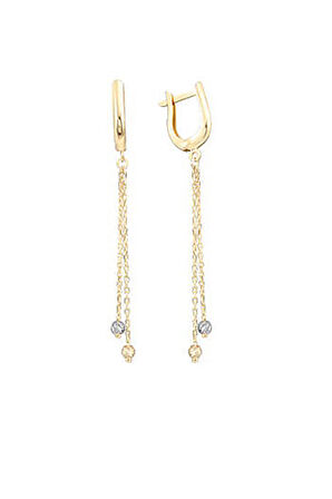 Dorika Sallantılı Altın Zincir Küpe