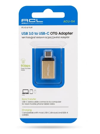USB Type C Dönüştürücü Adaptör USB 3.0 to Type-C OTG Hızlı Veri Transferi ve Şarj Çevirici