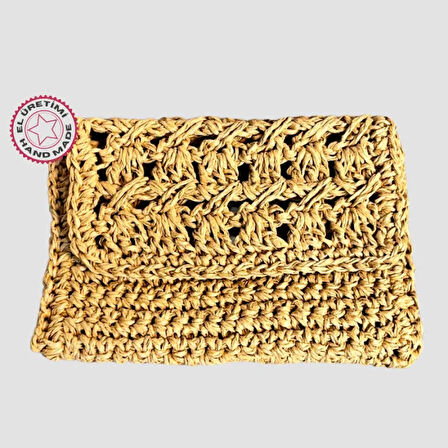 Uretti - Necla 4345 - El Emeği İle Yapılan Kağıt İp Para Cüzdanı 9cm - Kahverengi