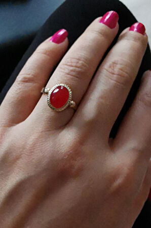 Modern Retro Altın Ruby Taşlı Yüzük