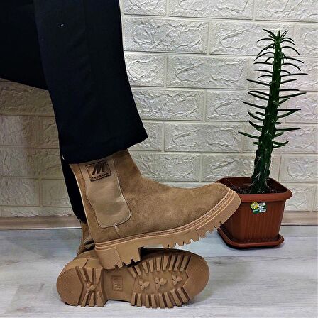 M.P 2744 Vizon Süet İçi Polar Tüylü Bilekten Lastikli Kadın Bot