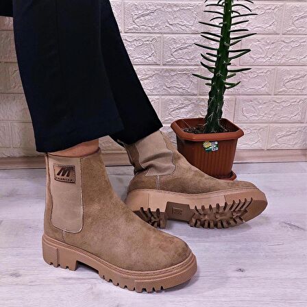 M.P 2744 Vizon Süet İçi Polar Tüylü Bilekten Lastikli Kadın Bot