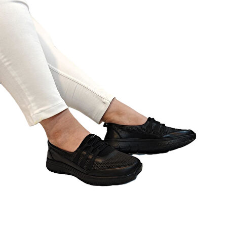 Voyager 8278 Siyah Hakiki Deri Çok Hafif Kadın Ayakkabı