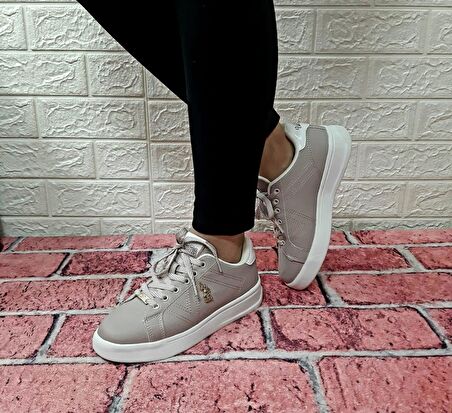 U.S.Polo Exxy Pudra Rengi Kadın Sneaker Spor Ayakkabı