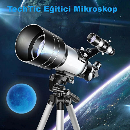  TechTic Astronomik Teleskop 150x Yakınlaştırma Profosyonel Gökyüzü Uzay Gözlem Eğitici Teleskop