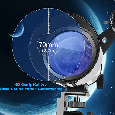  TechTic Astronomik Teleskop 150x Yakınlaştırma Profosyonel Gökyüzü Uzay Gözlem Eğitici Teleskop