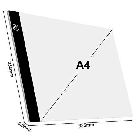 TechTic A4 Led Işıklı(3 Seviye) Çizim Kopyalama Animasyon Portre Dövme Grafik Çizim Tableti