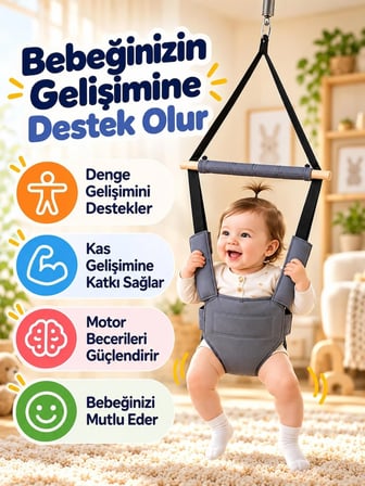 Zıpzıp Hoppala Su Iticili Süngerli Kumaş Yaylı Bebek Yürüteç Yüz Korumalı Bebek Kanguru