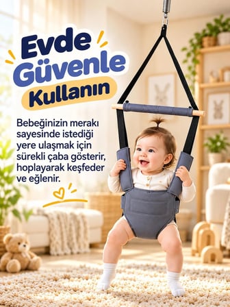 Zıpzıp Hoppala Su Iticili Süngerli Kumaş Yaylı Bebek Yürüteç Yüz Korumalı Bebek Kanguru