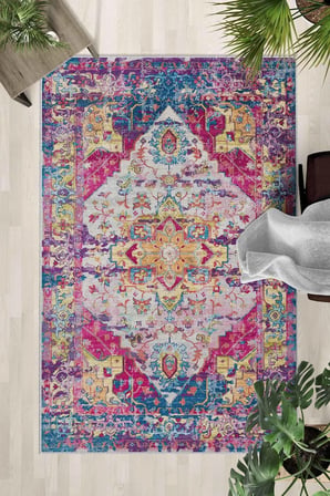 Kaymaz Taban Yıkanabilir Halı – Mutfak, Salon, Yatak Odası için Modern Dijital Baskı Halı (SLNHALI33