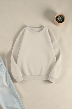 Unisex Enjoy Personel Time Tasarım Baskılı Bisiklet Yaka Sweatshirt