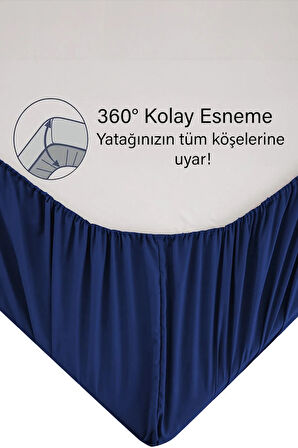 | Ranforce | Pamuklu Tek / Çift Kişilik Lacivert Lastikli Çarşaf | 14 Renk | Fıtted |
