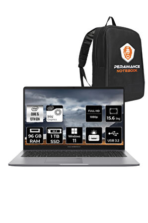 Asus Expertbook P1 P1503 i5 13500H 96GB DDR5 1TB SSD 15.6" FHD WINDOWS11PRO & PER4 ÇANTA