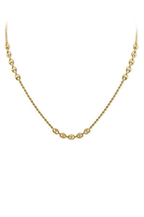 Halat Zincirli Altın Badem Kolye