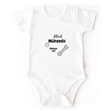Kişiye Özel Minik Mühendis Bebek Zıbını – Hediyelik Tasarım Baskılı Body